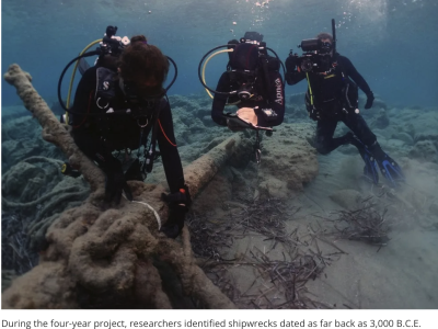 Ten Shipwrecks Found Off the Coast of Greek Island